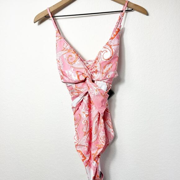 ZAFUL WOMEN ONE PIECE SWIMSUIT TWIST FRONT ADJUSTABLE STRAPS SWIMWEAR TUMMY XL - Picture 2 of 9